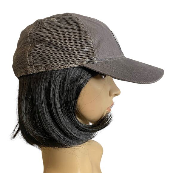 Carhartt Distressed Trucker Snapback Hat Gray Canvas Mesh Baseball Cap Unisex - Picture 4 of 11
